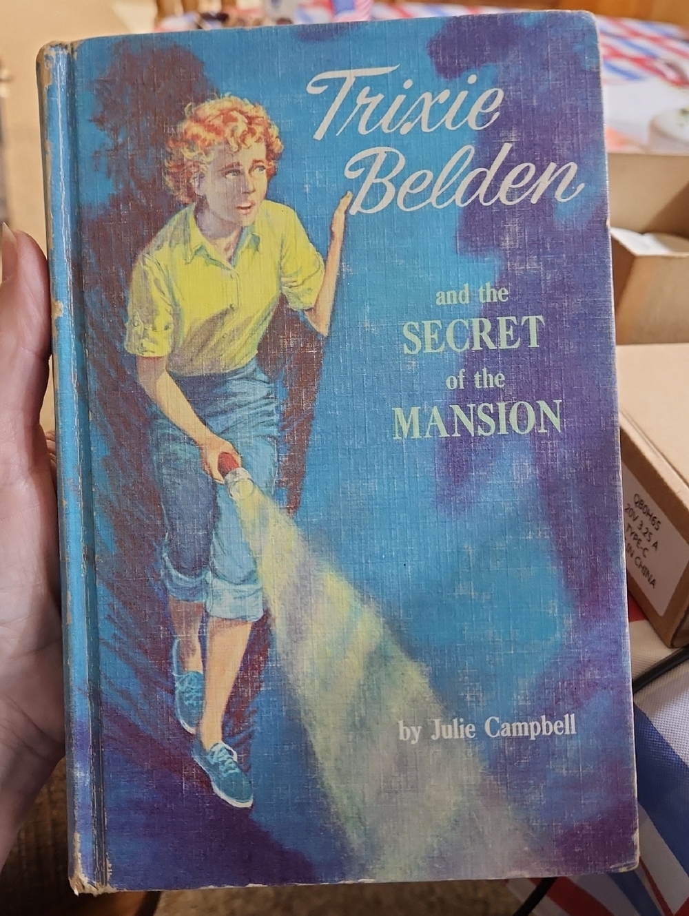 Trixie Belden and the Secret of the Mansion Hardcover Book - Blue/Yellow Cover